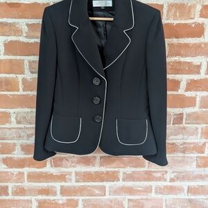 TanJay Black Blazer with White Piping
